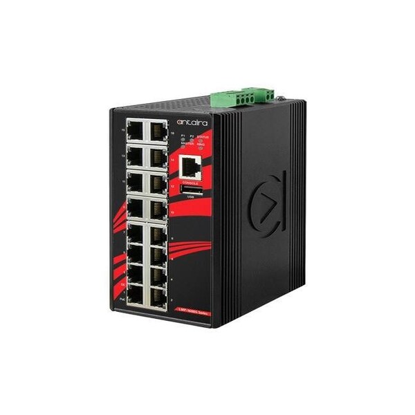 16-Port Industrial Gigabit PoE+ Light Layer 3 Managed Ethernet Switch